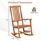 Hardwood Rocking Chair Patio Porch Rocker 31 Inch Ergonomic Outdoor Chair